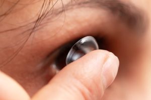 Contact lens on eye